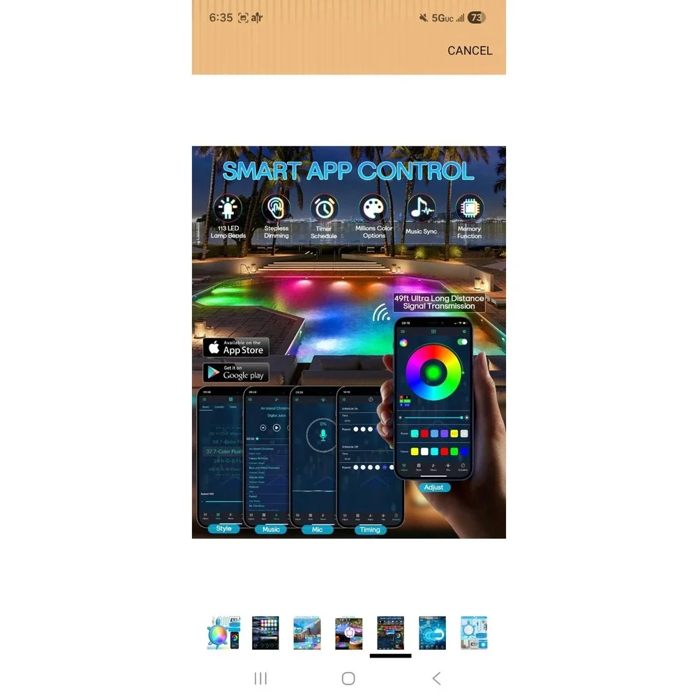 Priorare LED Pool Light Turtle RBIC App Control IP68 Waterproof XZM-F018 White